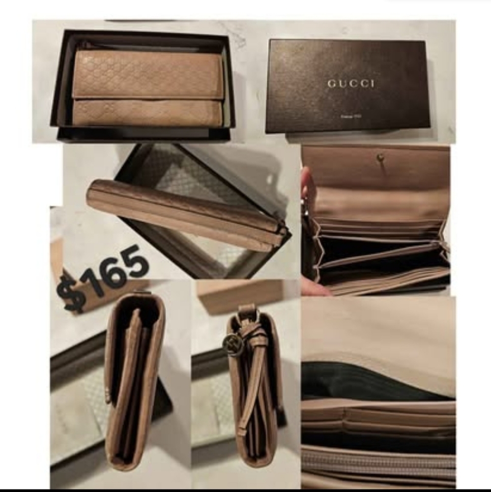 Gucci Taupe Leather Wallet